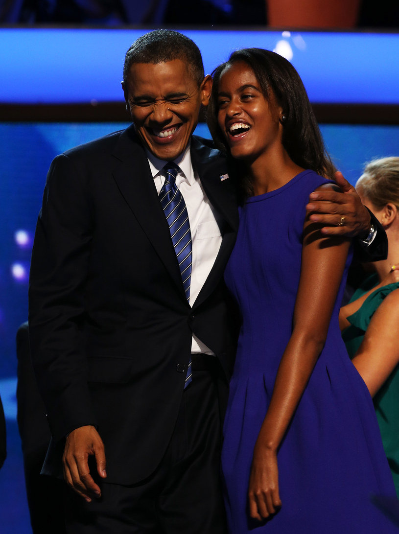 Malia Obama z ojcem /Getty Images