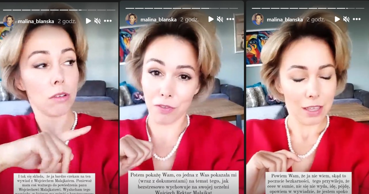 Malina Blańska zapowiada, że to nie koniec afery! (Screen: instagram.com/malina_blanska/) /Instagram