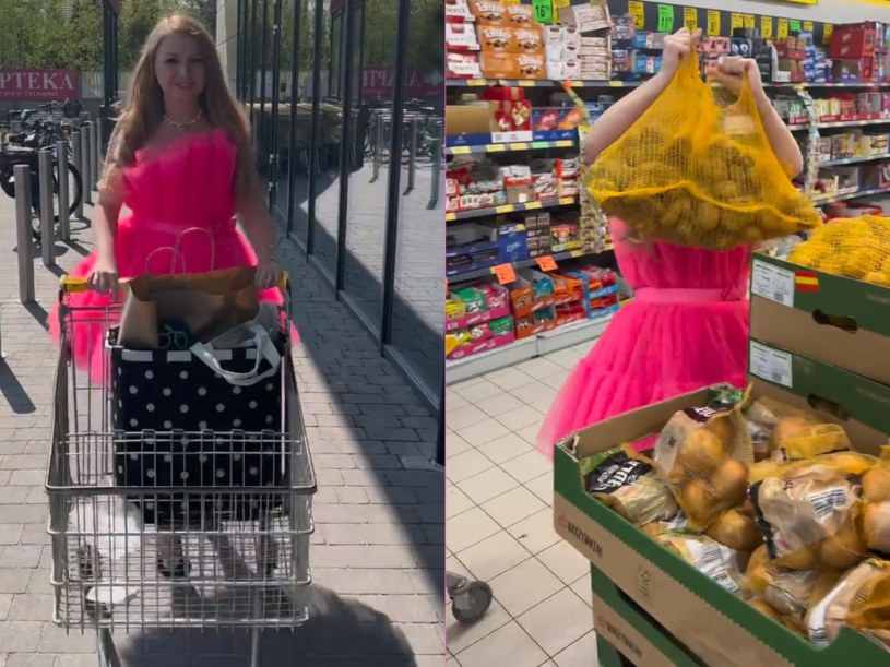 Mama Ginekolog w tiulowej sukience kupuje ziemniaki, ale nie z Polski. Agrounia się wściekła! /@mamaginekolog /Instagram