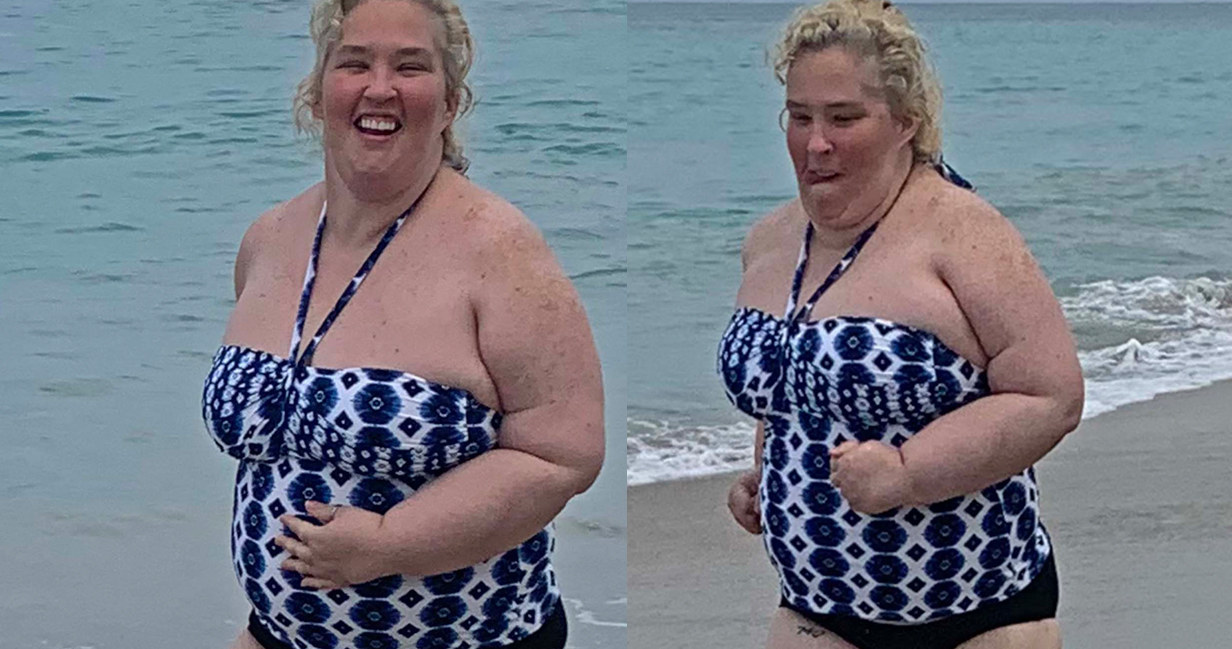 Mama June ćwiczy na plaży /MEGA /Agencja FORUM