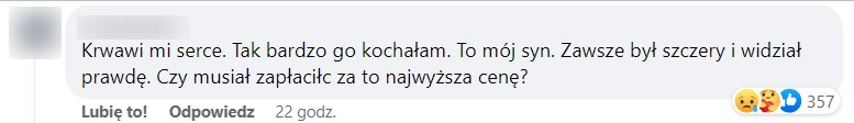 Mama Patryka Kalskiego skomentowała sytuację /Facebook