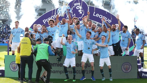 Manchester City świętuje zdobycie mistrzostwa Anglii /JAMES BOARDMAN /PAP/EPA