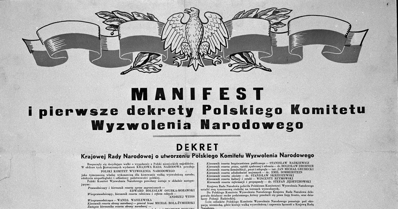 Manifest PKWN/reprodukcja zasobów zbiorów Biblioteki Narodowej /reprodukcja: Mirosław Stankiewicz /Agencja FORUM