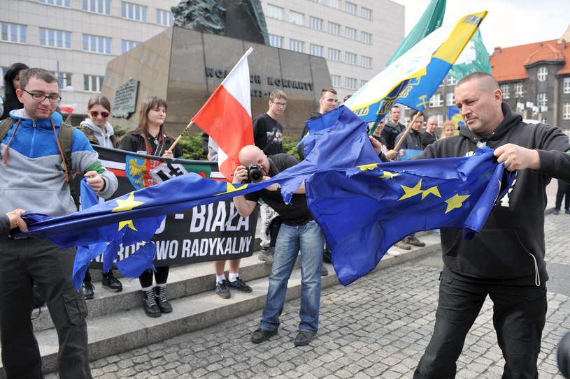 Manifestacja antyunijna w ramach ogólnopolskiej akcji Obozu Narodowo-Radykalnego POLexit /Łukasz Kalinowski /East News