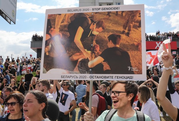 Manifestacja na ulicach Mińska / 	STR   /PAP/EPA