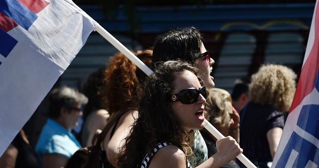 Manifestacja w Atenach w ramachu strajku pracowników hotelarstwa /AFP