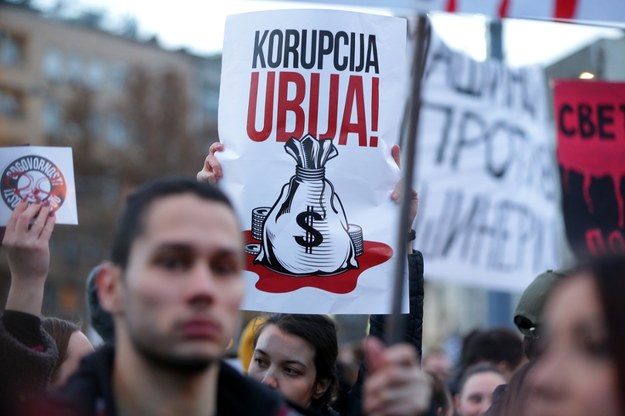 Manifestacja w Belgradzie. /PAP/EPA/ANDREJ CUKIC /PAP/EPA