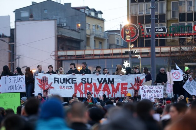 Manifestacja w Belgradzie. /PAP/EPA/ANDREJ CUKIC /PAP/EPA