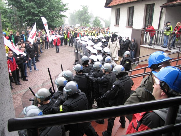 Manifestacja w obronie kopalni Brzeszcze /Anna Kropaczek /RMF FM