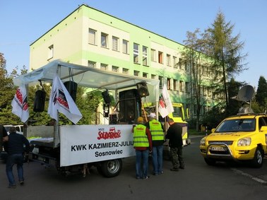 Manifestacja w obronie kopalni w Sosnowcu