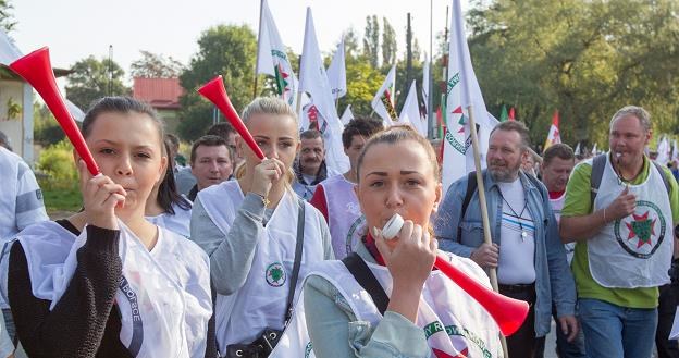 Manifestacja w sosnowieckiej kopalni Kazimierz-Juliusz /PAP