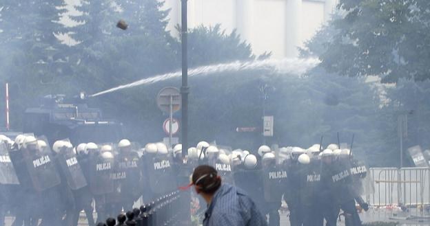 Manifestacje górników bardzo często mają burzliwy przebieg. Fot. Darek Redos /Reporter