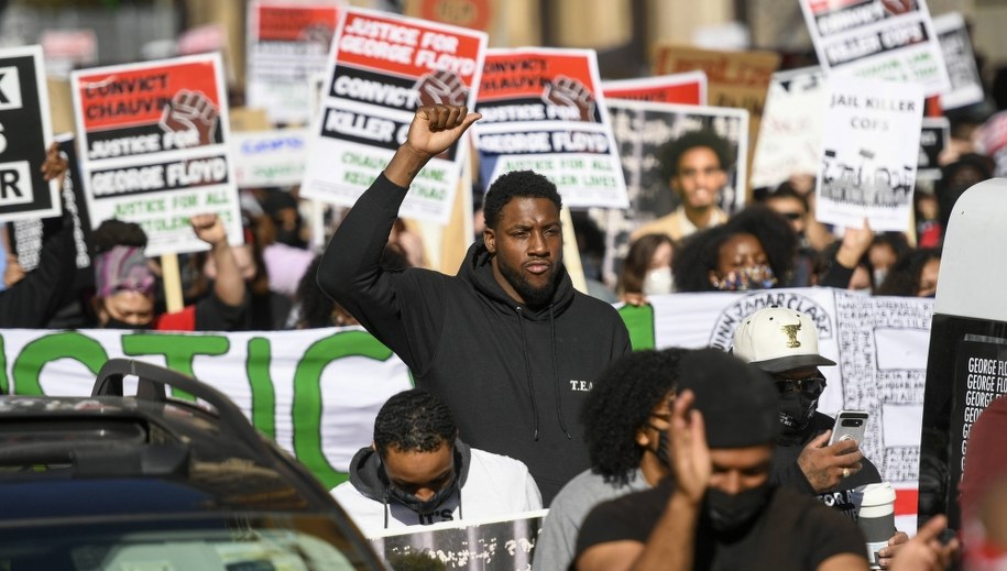 Manifestacje podczas procesu /Craig Lassig /PAP/EPA