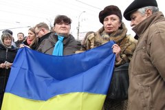 Manifestacje w Symferopolu na Krymie