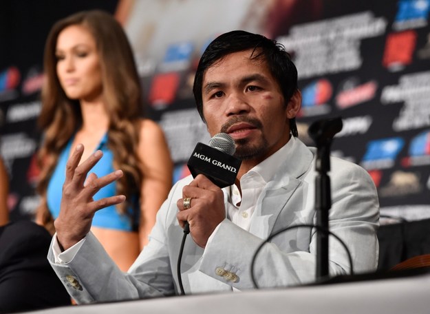 Manny Pacquiao na konferencji po walce /JOHN G. MABANGLO /PAP/EPA