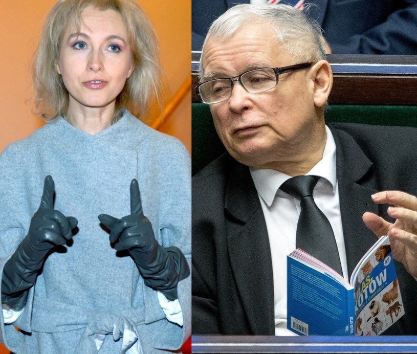 Manuela Gretkowska i Jarosław Kaczyński /- /East News