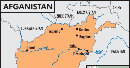 Mapa Afganistanu /Encyklopedia Internautica