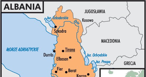 Mapa Albanii /Encyklopedia Internautica