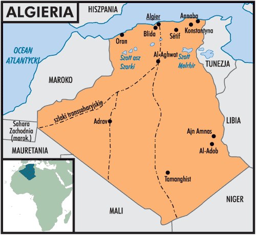 Mapa Algierii /Encyklopedia Internautica