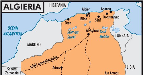 Mapa Algierii /Encyklopedia Internautica