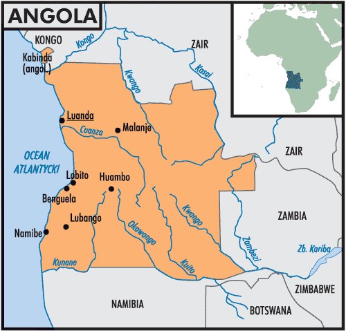 Mapa Angoli /Encyklopedia Internautica