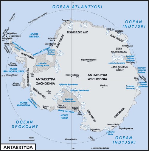 Mapa Antarktydy /Encyklopedia Internautica