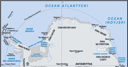 Mapa Antarktydy /Encyklopedia Internautica