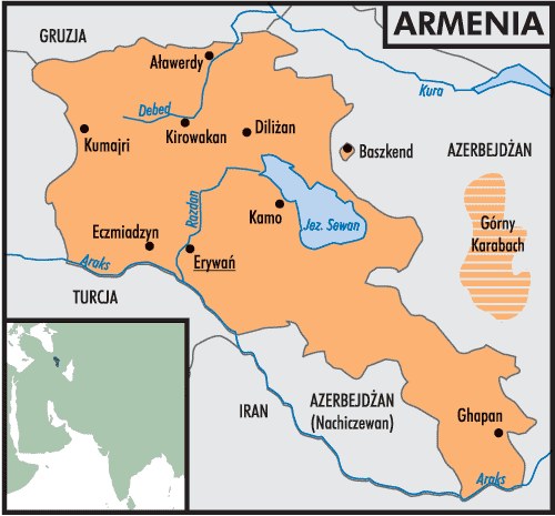 Mapa Armenii /Encyklopedia Internautica