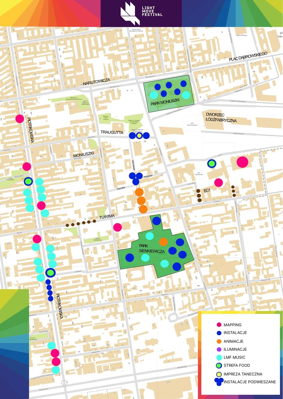 Mapa atrakcji Light.Move. Festival 2023 /LMF /Materiały prasowe