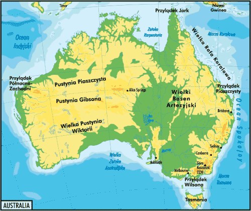 Mapa Australii /Encyklopedia Internautica