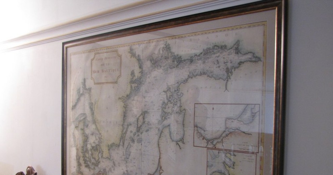 Mapa Bałtyku z XVIII wieku w Domu Uphagena