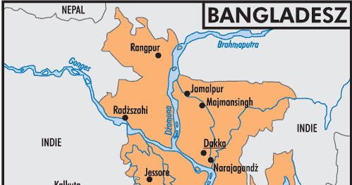 Mapa Bangladeszu /Encyklopedia Internautica