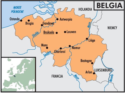 Mapa Belgii /Encyklopedia Internautica