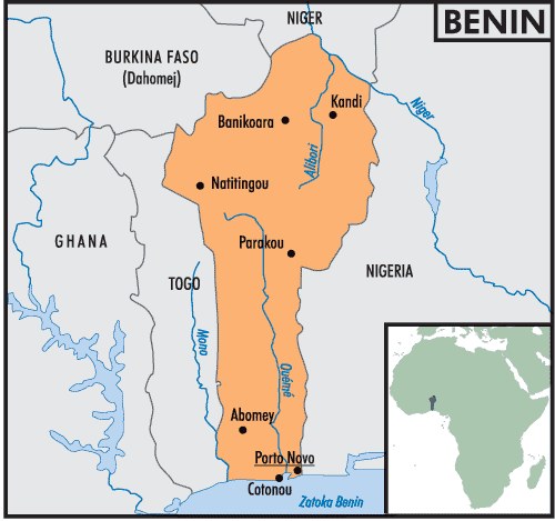 Mapa Beninu /Encyklopedia Internautica