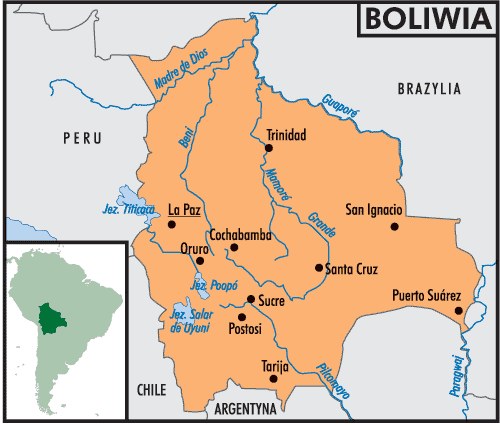Mapa Boliwii /Encyklopedia Internautica