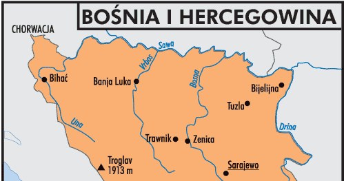 Mapa Bośni i Hercegowiny /Encyklopedia Internautica