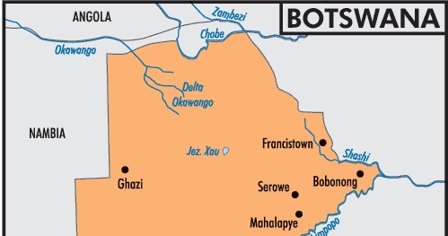 Mapa Bostwany /Encyklopedia Internautica