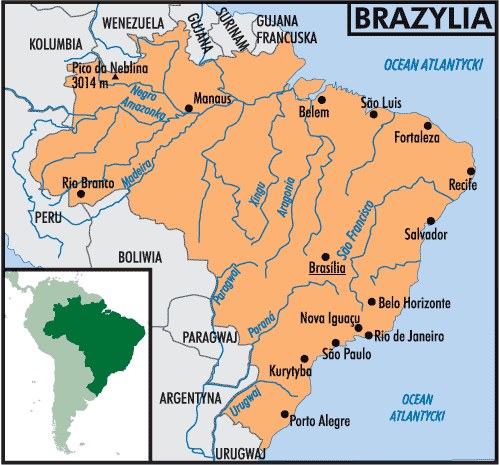 Mapa Brazylii /Encyklopedia Internautica