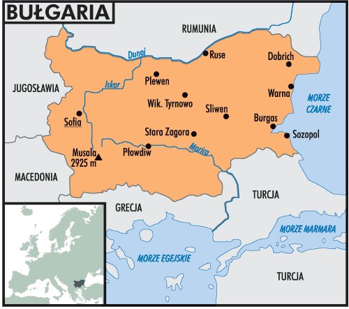 Mapa Bułgarii /Encyklopedia Internautica