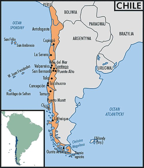Mapa Chile /Encyklopedia Internautica