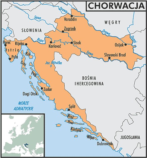 Mapa Chorwacji /Encyklopedia Internautica
