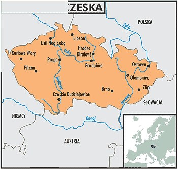 Mapa Czech /Encyklopedia Internautica