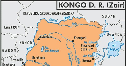 Mapa Demokratycznej Republiki Konga /Encyklopedia Internautica