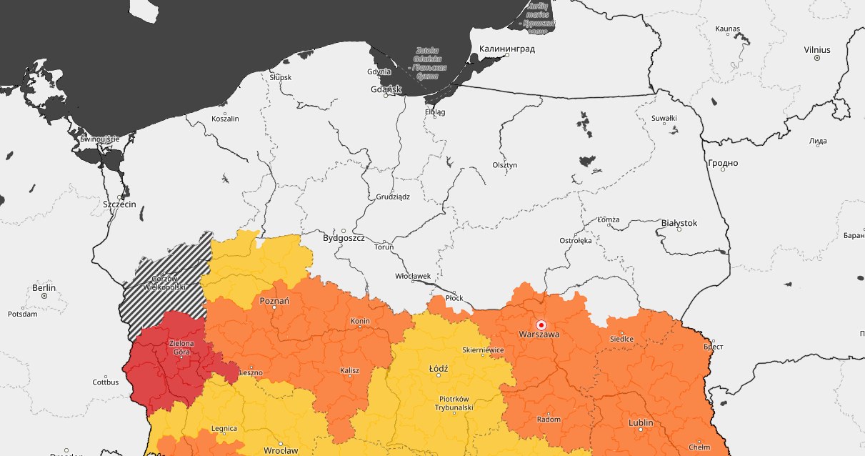 Mapa deszczowych alertów IMGW /IMGW /materiały prasowe