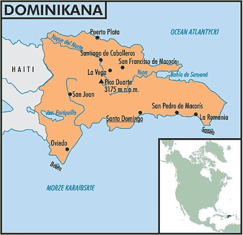 Mapa Dominikany /Encyklopedia Internautica