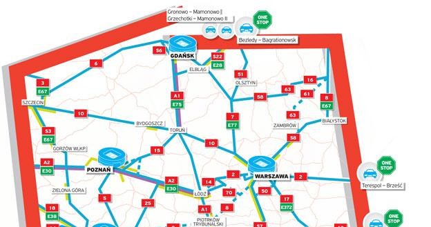 Mapa dróg na Euro 2012 /Informacja prasowa