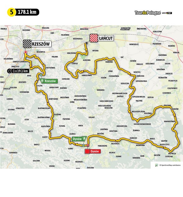 Mapa dzisiejszego etapu /Tour de Pologne /Materiały prasowe