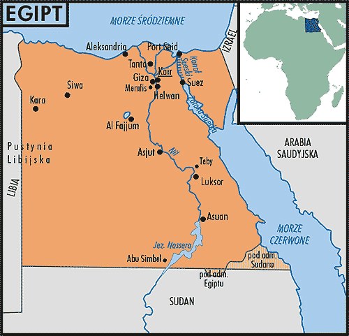 Mapa Egiptu /Encyklopedia Internautica