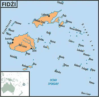 Mapa Fidżi /Encyklopedia Internautica