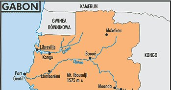 Mapa Gabonu /Encyklopedia Internautica